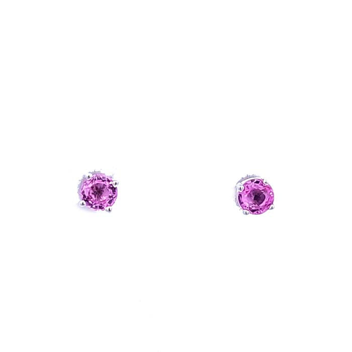 Mountz Collection Pink Sapphire Stud Earrings in 14K White Gold