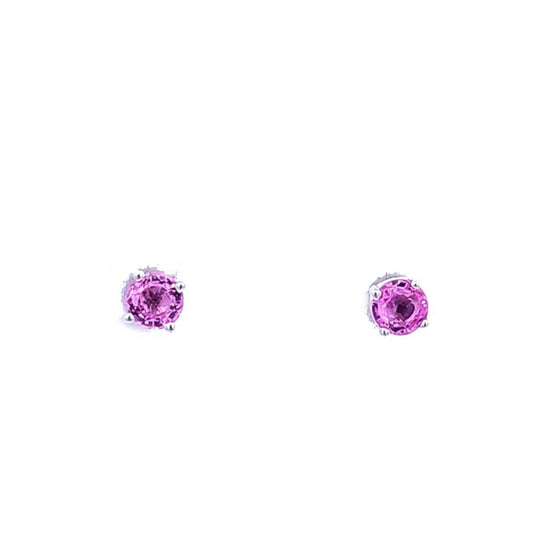 Mountz Collection Pink Sapphire Stud Earrings in 14K White Gold