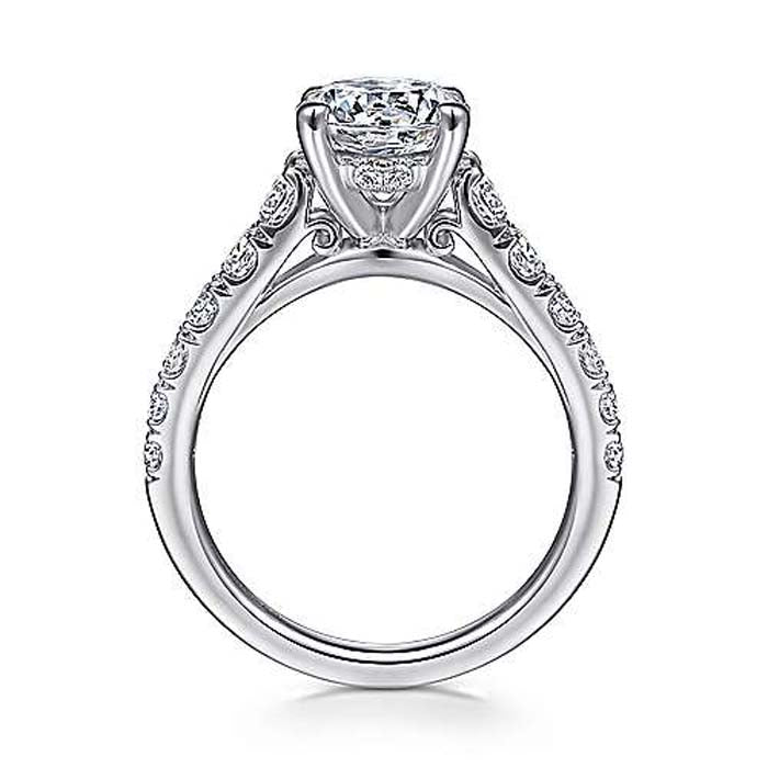 Gabriel & Co. "Piper" Round Diamond Engagement Ring Semi-Mounting in 14K White Gold