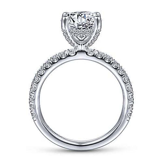 Gabriel & Co. "Amira" Round Diamond Engagement Ring Semi-Mounting in 14K White Gold