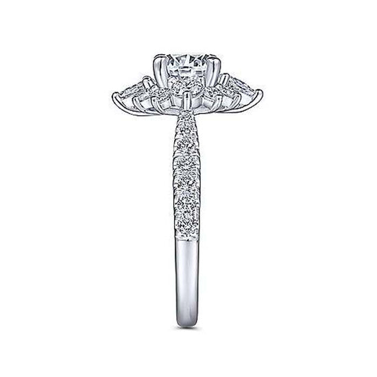 Gabriel & Co. "Astor" Starburst Halo Engagement Ring Semi-Mounting in 14K White Gold