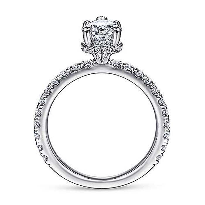 Gabriel & Co. Gabriel & Co. "Alina" Pear Diamond Hidden Halo Engagement Ring Semi-Mounting in 14K White Gold