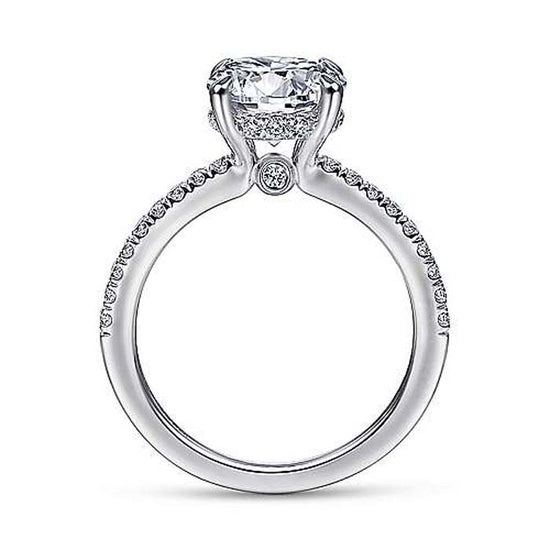 Gabriel & Co. "Broderick" Round Diamond Engagement Ring Semi-Mounting in 14K White Gold