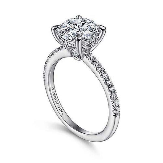 Gabriel & Co. "Broderick" Round Diamond Engagement Ring Semi-Mounting in 14K White Gold