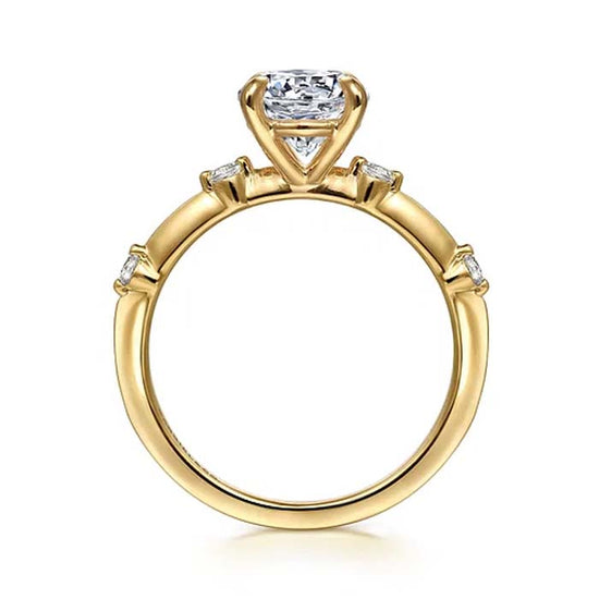 Gabriel & Co. "Frances" Round Engagement Ring Semi-Mounting in 14K Yellow Gold