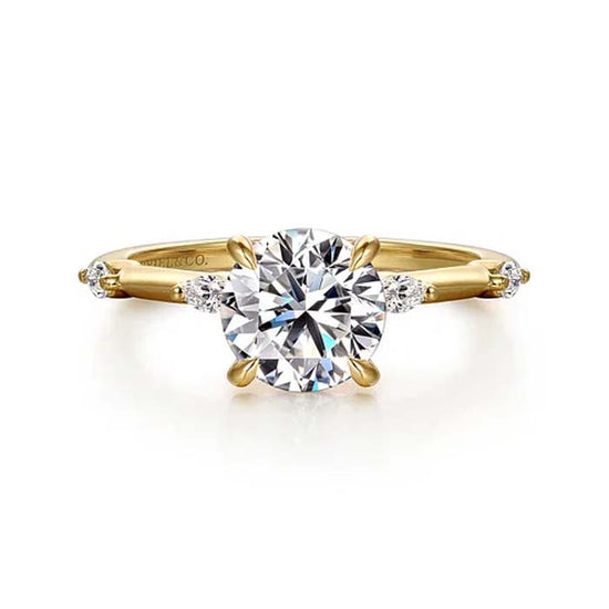 Gabriel & Co. "Marline" Round Engagement Ring Semi-Mounting in 14K Yellow Gold