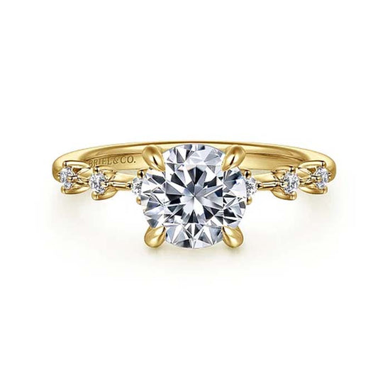 Gabriel & Co. "Joplin" Diamond Engagement Ring Semi-Mounting in 14K Yellow Gold