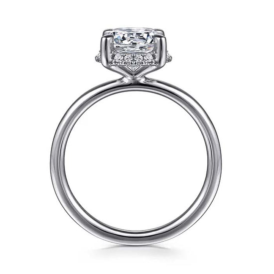 Gabriel & Co. "Seattle" Hidden Halo Engagement Ring Semi-Mounting in 14K White Gold