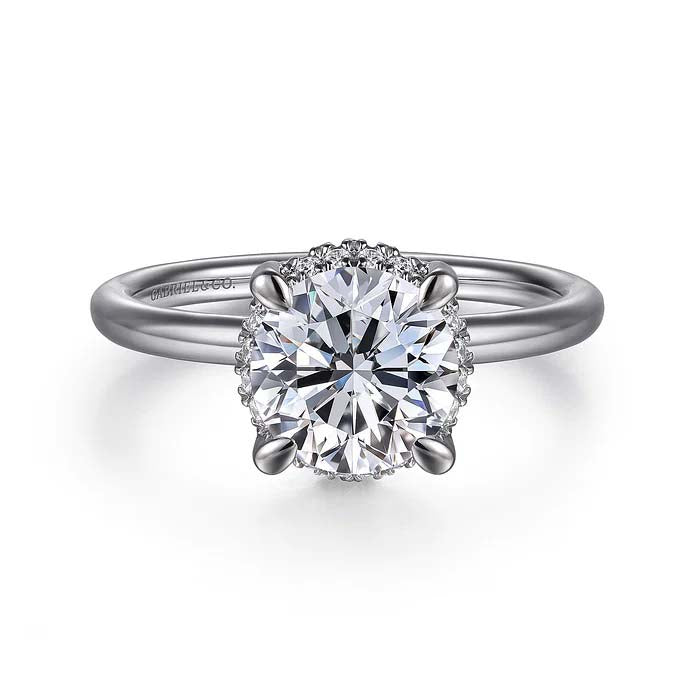 Gabriel & Co. "Seattle" Hidden Halo Engagement Ring Semi-Mounting in 14K White Gold