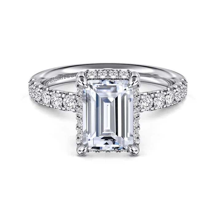 Gabriel & Co. "Talisa" Hidden Halo Engagement Ring Semi-Mounting in 14K White Gold