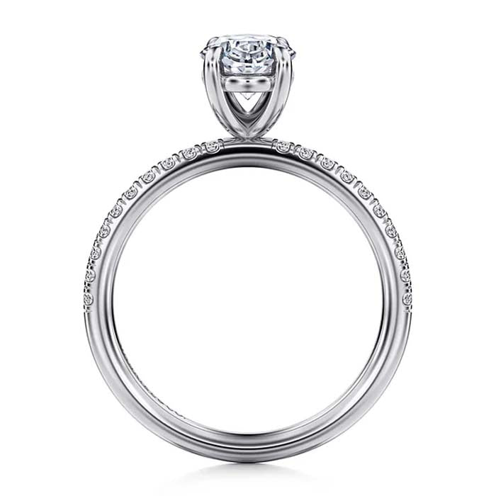 Gabriel & Co. "Twain" Oval Center Diamond Engagement Ring Semi-Mounting in 14K White Gold