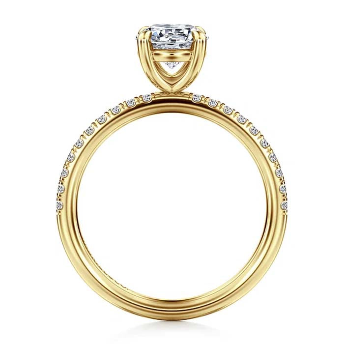 Gabriel & Co. "Twain" Round Engagement Ring Semi-Mounting in 14K Yellow Gold