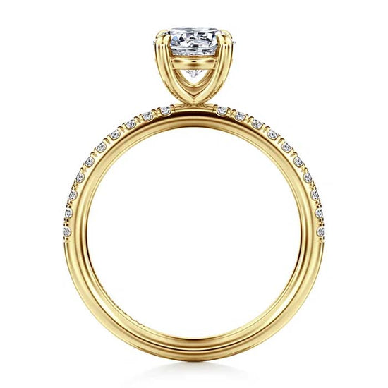 Gabriel & Co. "Twain" Round Engagement Ring Semi-Mounting in 14K Yellow Gold