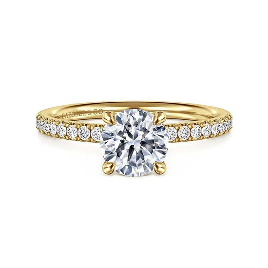 Gabriel & Co. "Twain" Round Engagement Ring Semi-Mounting in 14K Yellow Gold