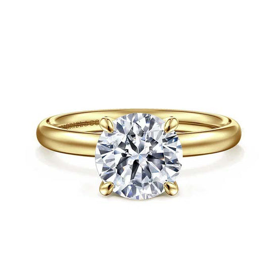 Gabriel & Co. "Unite" Round Solitaire Engagement Ring Mounting in 14K Yellow Gold