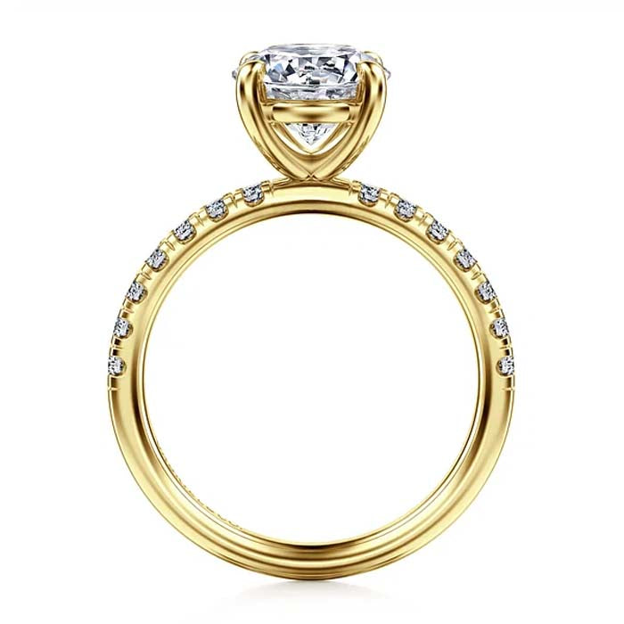 Gabriel & Co. "Winslow" Round Center Engagement Ring Semi-Mounting in 14K Yellow Gold