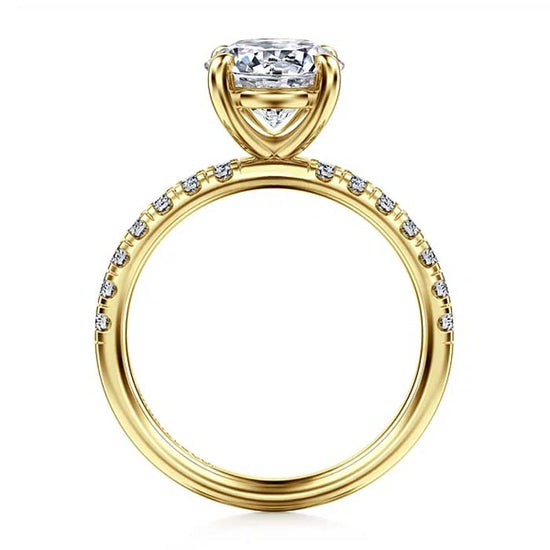 Gabriel & Co. "Winslow" Round Center Engagement Ring Semi-Mounting in 14K Yellow Gold