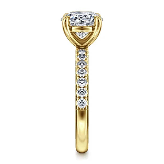 Gabriel & Co. "Winslow" Round Center Engagement Ring Semi-Mounting in 14K Yellow Gold