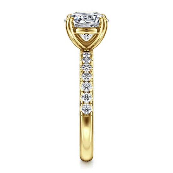 Gabriel & Co. "Winslow" Round Center Engagement Ring Semi-Mounting in 14K Yellow Gold