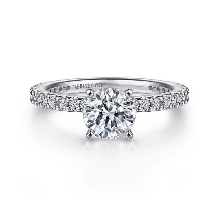 Gabriel & Co. "Logan" Contemporary Engagement Ring Semi-Mounting in 14K White Gold