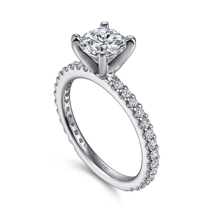 Gabriel & Co. "Logan" Contemporary Engagement Ring Semi-Mounting in 14K White Gold