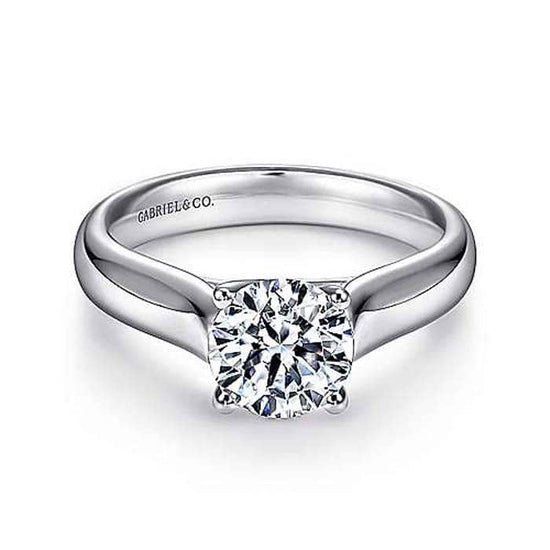 Gabriel & Co. "Helen" Round Solitaire Engagement Ring Mounting in 14K White Gold