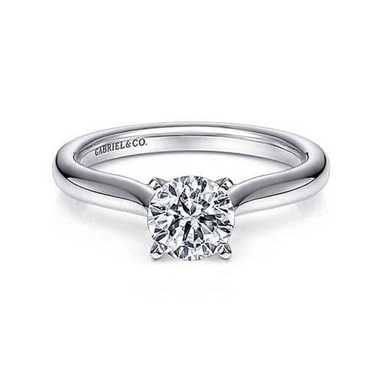 Gabriel & Co. "Lauren" Solitaire Engagement Ring Mounting in 14K White Gold