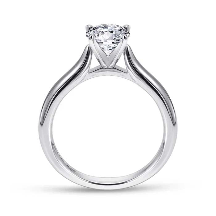 Gabriel & Co. "Lauren" Round Solitaire Engagement Ring Mounting in 14K White Gold