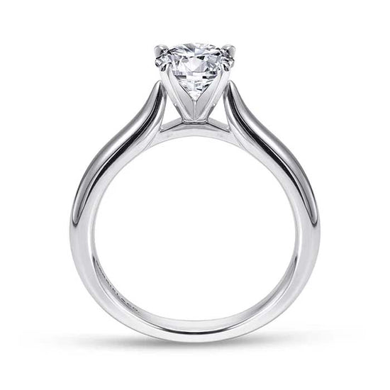 Gabriel & Co. "Lauren" Round Solitaire Engagement Ring Mounting in 14K White Gold