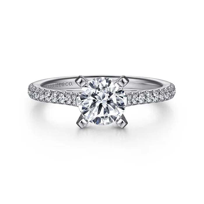 Gabriel & Co. "Joanna" Engagement Ring Semi-Mounting in 14K White Gold