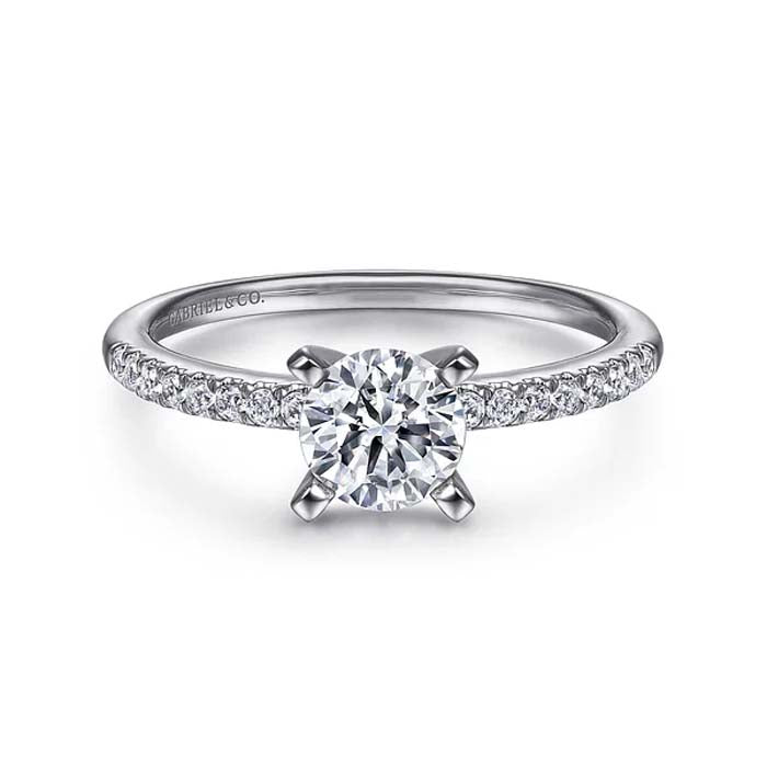 Gabriel & Co. "Kelly" Diamond Engagement Ring Semi-Mounting in 14K White Gold