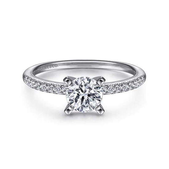 Gabriel & Co. "Kelly" Diamond Engagement Ring Semi-Mounting in 14K White Gold