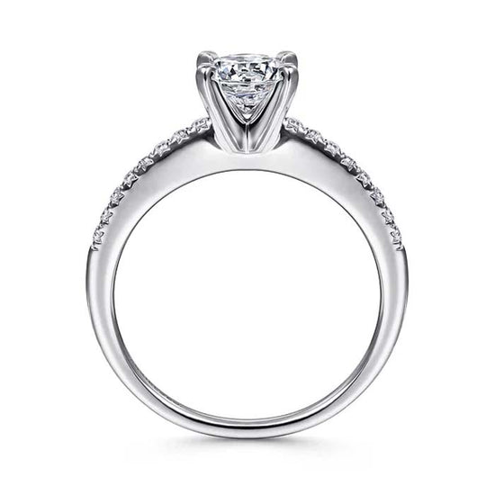 Gabriel & Co. "Kelly" Diamond Engagement Ring Semi-Mounting in 14K White Gold