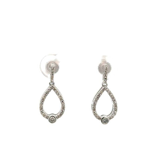 Mountz Collection 1/5CTW Diamond "Love's Crossing" Dangle Earrings in Sterling Silver