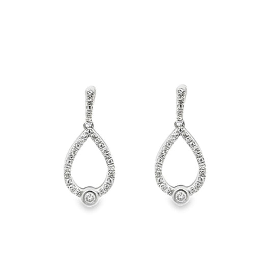 Mountz Collection 1/5CTW Diamond "Love's Crossing" Dangle Earrings in Sterling Silver