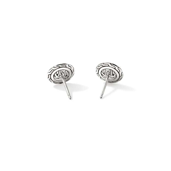 John Hardy Essential Stud Earrings in 14K Yellow Gold and Sterling Silver, 10MM