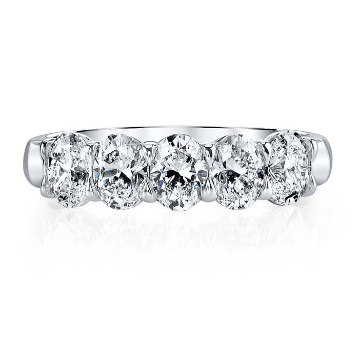 Mountz Collection 1.51CTW Five Stone Oval Diamond Band in 14K White Gold