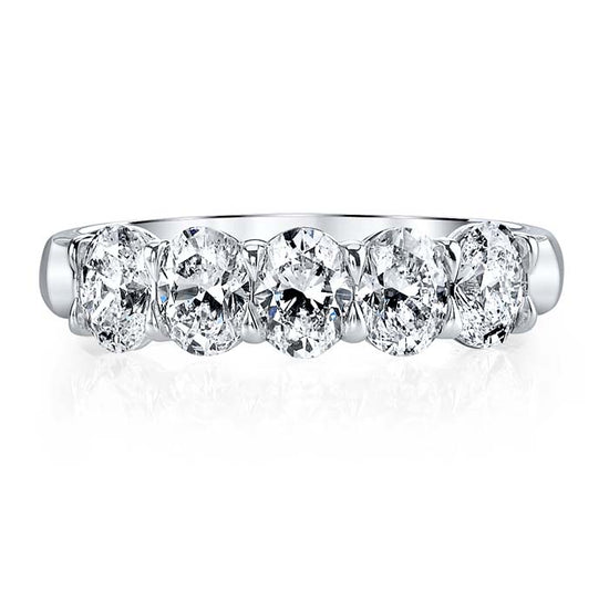 Mountz Collection 1.51CTW Five Stone Oval Diamond Band in 14K White Gold