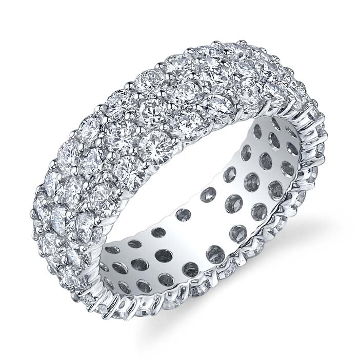 Mountz Collection 4.30CTW 3-Row Diamond Eternity Band in 14K White Gold