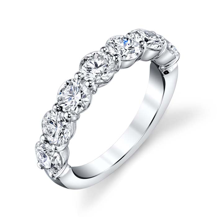 Mountz Collection 1.38CTW Seven Stone Round Diamond Band in 14K White Gold