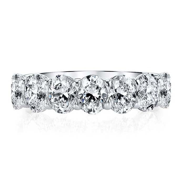 Mountz Collection Seven Stone Oval Diamond Band in 14K White Gold