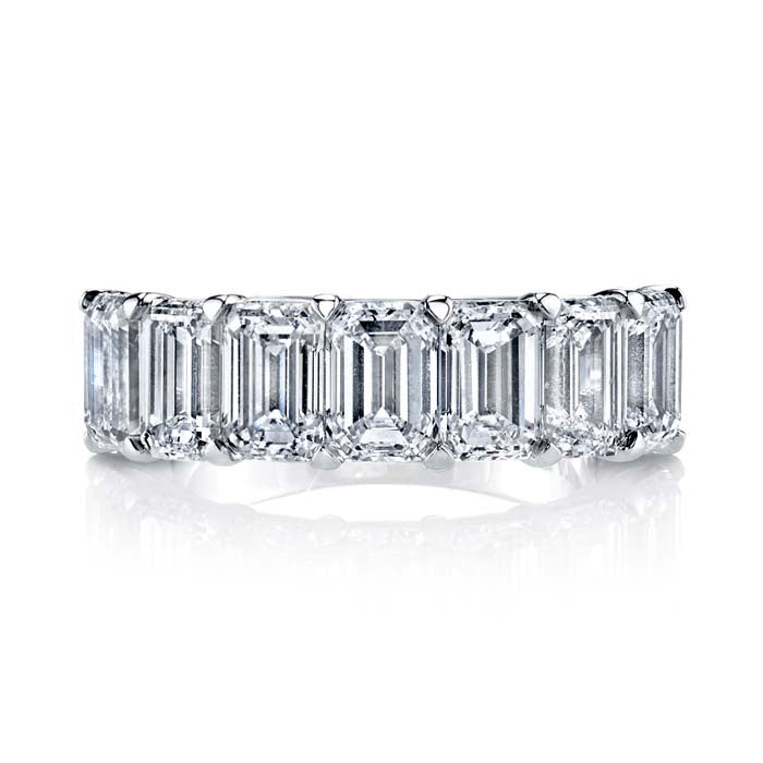 Mountz Collection Seven Stone Emerald Cut Diamond Band in Platinum