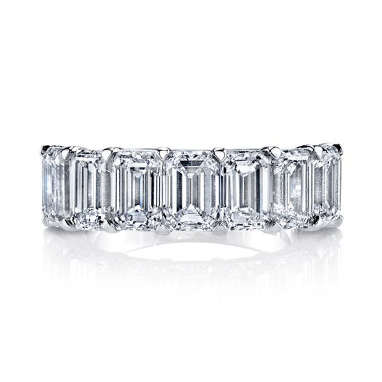 Mountz Collection Emerald Cut Diamond Wedding Band in Platinum