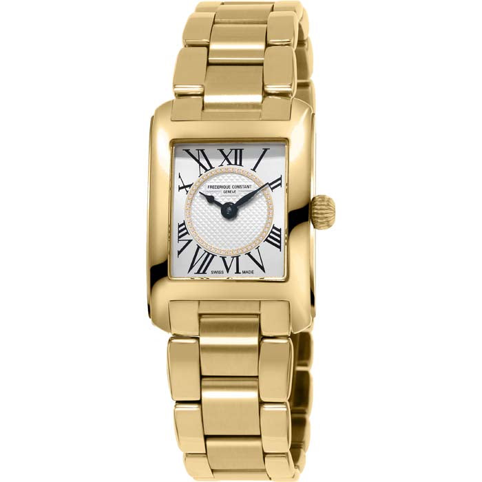 Frederique Constant .40D Carree Lds 21x23MM Rectangular Watch in Yellow Gold Plate Stainless Steel