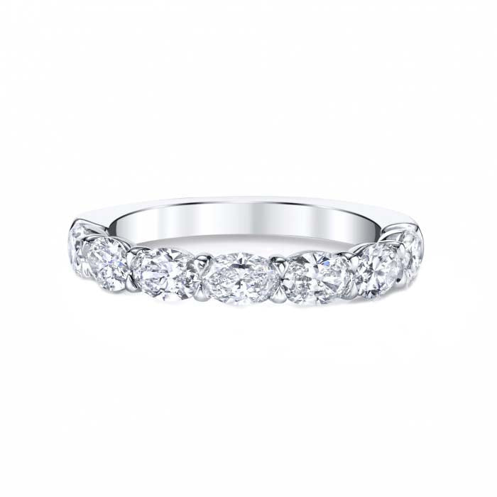 Mountz Collection 1.33CTW Horizontal Oval Cut Diamond Wedding Band in 14K White Gold