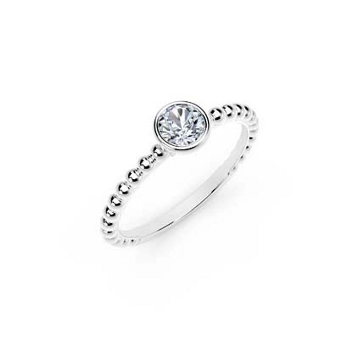 Natalie K Bezel Forevermark 18K White Gold Diamond Ring