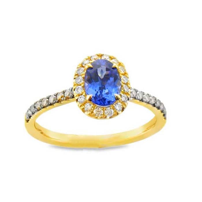 Le Vian Ring featuring Blueberry Tanzanite with Nude and Chocolate Diamonds in 14K Honey Gold