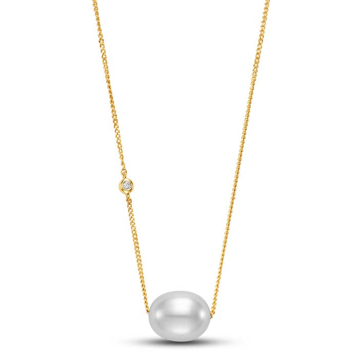 Mastoloni 9-10MM Floating Pearl Necklace in 14K Yellow Gold