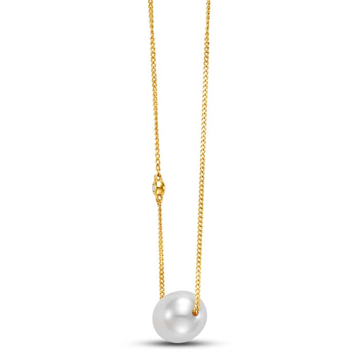 Mastoloni 9-10MM Floating Pearl Necklace in 14K Yellow Gold