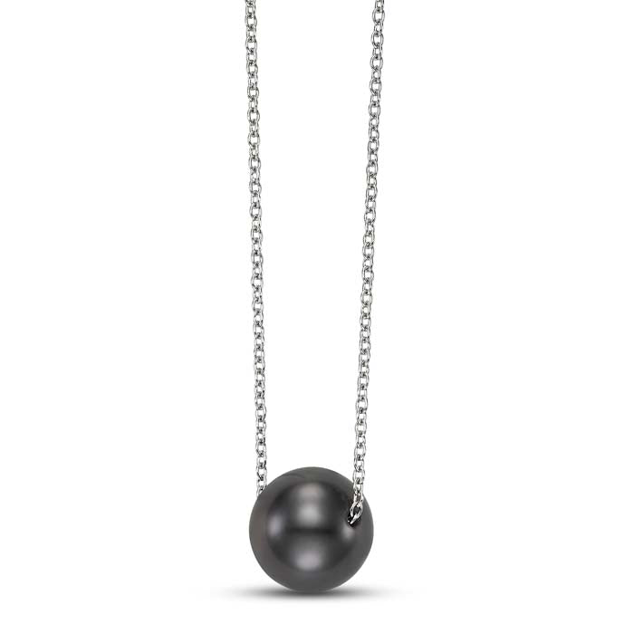 Mastoloni 10-11MM Tahitian Pearl Station Necklace in 14K White Gold